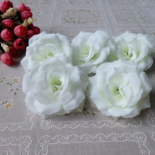 New 30pcs/lot 8CM Handmade Silk Artificial Flowers Head For Home Party Wedding Car Decoration Scrapbooking Fake Flowers 17 color