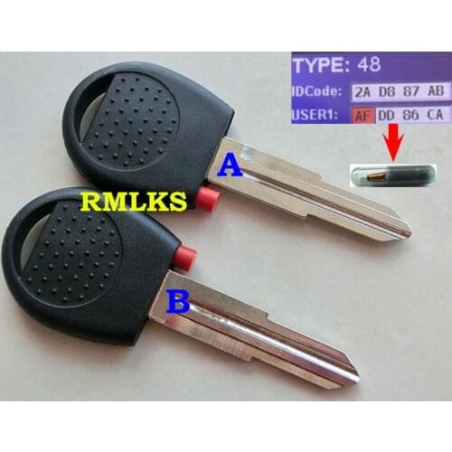 RMLKS New Replacement Transponder Uncut Ignition Chip Car Key Uncut Blade ID48 Chip
