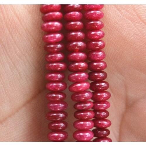 Free shipping Brazil GENUINE TOP NATURAL 3 Rows 2X4mm RED BEADS NECKLACE Jewelry