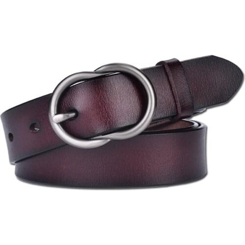 ELIfashion Second Layer Cow Leather Belt Luxury Strap Dress And Jeans Belts Fashion For Women Vintage Buckle casual wild belt