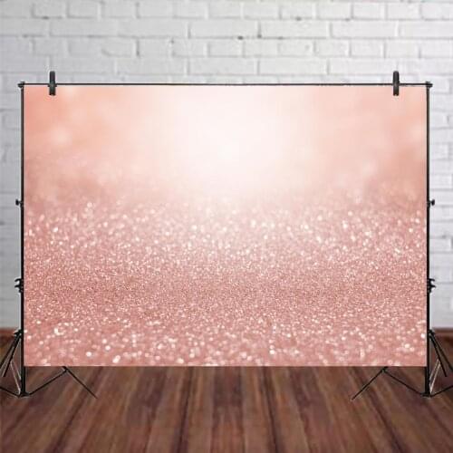 Rose Pink Women Lady Portrait Abstract Gradient Glitter Backdrop Photography Newborn Baby Shower Light Polka Bokeh Backgrounds