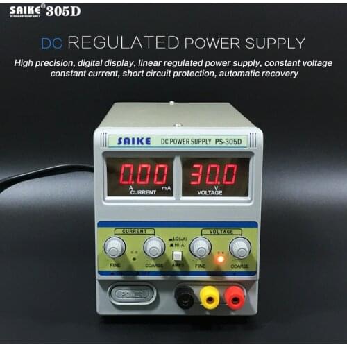 SAIKE 305D 30V 5A 220V DC regulated power supply laboratory Adjustable Voltage regulator Regulated power supply