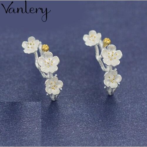 Retro Vintage Plum Flower Earrings For Women Christmas Gifts Punk Trendy 2021 NEW Statement Earrings Jewelry