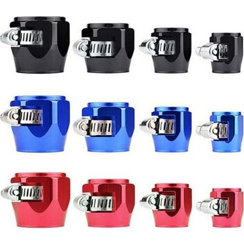 Hex Hose Finisher Clamp With Screw Band Hose End Cover Fitting 4 6 8 10 12AN Hose Aluminum Alloy Adjustable Fuel Line Pipe Clip
