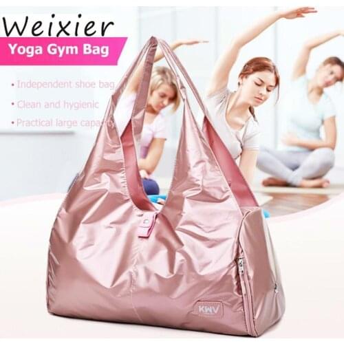 WEIXIER Sports Gym Fitness Dry Wet Separation Yoga Bag Waterproof Travel bags For Shoe Women the Shoulder Sac De Sport V2-71