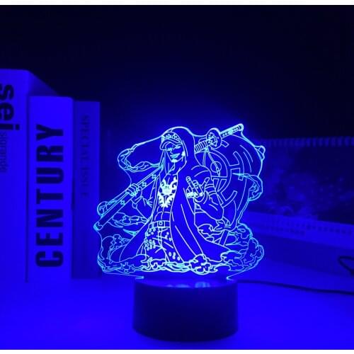 Trafalgar Law Anime Figure Table Lamp Touch Sensor Colorful Nightlight Cool Birthday Gift Bedroom Decor Light 3D LED Nightlight