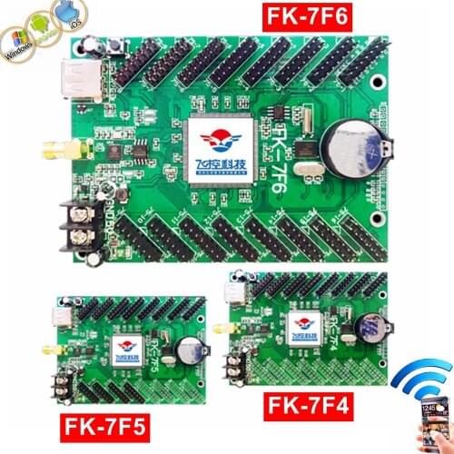 FK-7F4 FK-7F5 FK-7F6 wifi full color LED controller USB asynchronous led control card support phone sending message for display