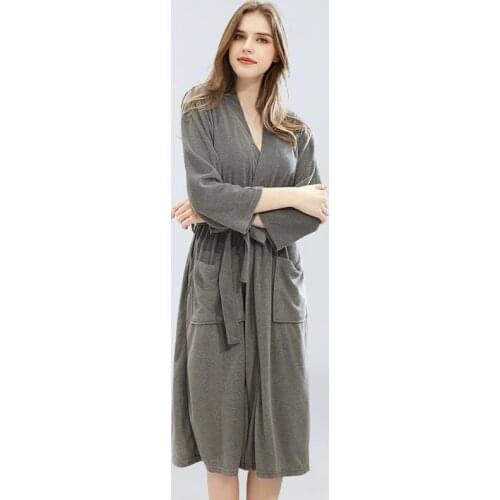 Spring Autumn Towel Material Single-sided Terry Bathrobe Domestic Nightgown for Male Female Couples Robe Men Womens Nightdress