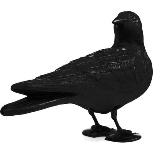 Stand Full Body Flocking Crow Decoy, Hunting Black Crow Decoys, Halloween Day Decor ,Garden Decoration reliable