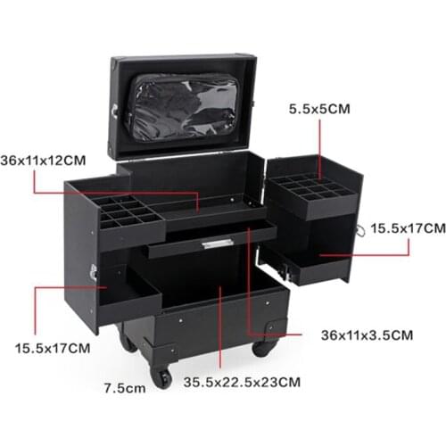 TRAVEL TALE women beauty suitcase Professional Cosmetic Makeup bag for female