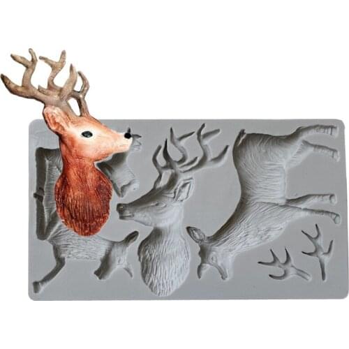 1PC Christmas Deer Silicone Molds Chocolate Mold DIY Handmade Cake Chocolate Making Tool Cake Decorating Tools Molds