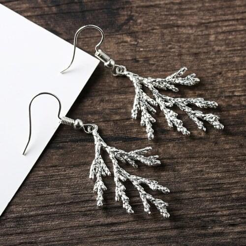 10 pairs/lot Leaf Drop Earrings Silver Color Branches Earring Accessories Women Hollow Tassel Charm Dangle Eardrop Women Jewelry