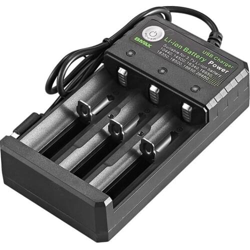 18650 Lithium Battery Charger Three Slots USB Charger Rechargeable Battery Independent Charging
