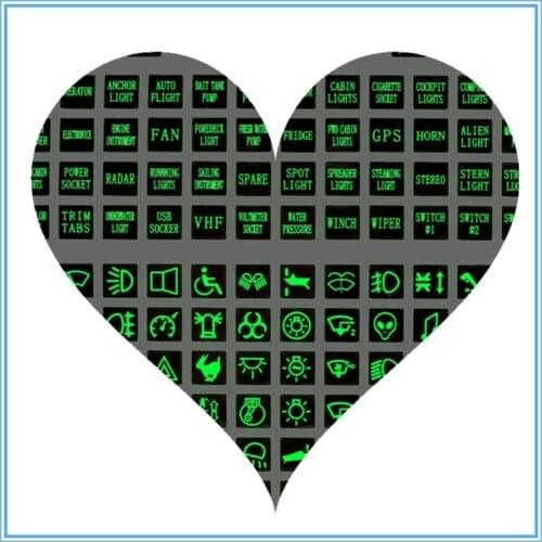 2Pc 120 Sticker Rocker Switch Label Decal Circuit Panel Luminous Sticker For Car Marine Boat Truck Instrument Switch Relay Decor