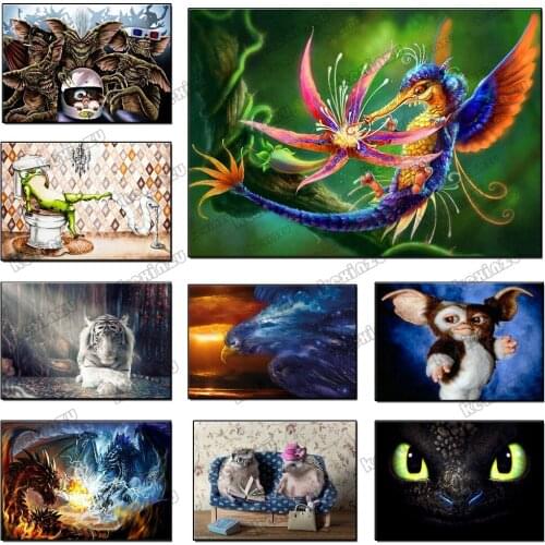 5d diy full square,round diamond painting Cross stitch kit frog Seahorse flower mosaic home decoration embroidery Mosaic pattern
