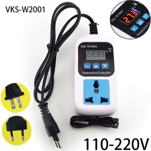 Electronic Temperature Control Socket VKS-W2001 Thermostat Fully Automatic Switch Adjustable Digital Display EU US Plug