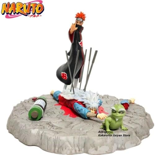 Naruto Jiraiya Pain Statue PVC Action Figure Anime Naruto Shippuden Pain Kill Jiraiya Dead Diorama Collectible Figurine Toys