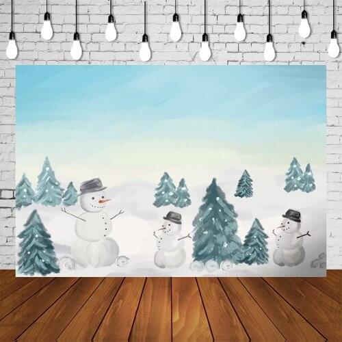 HUAYI Photography Backdrops Christmas Photo Background Christmas Xmas Family Snowy Winter Studio Photobooth Backdrop W-3464