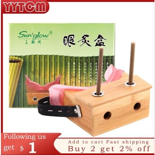 Eyes moxa box massager bamboo material moxibustion stick chinese medicine moxa stick smokeless moxibustion box