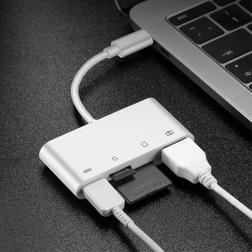 Yeesite 4 in 1 Carema Card Reader For Light-ing iPad iPhone iPod To USB/SD/TF OTG Card Camera Cable Adapter High Quality