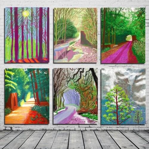 Classic Wallpaper David Hockney Canvas Painting Print Living Room Home Decoration Artwork Modern Wall Art Oil Painting Poster