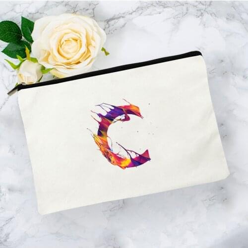 Art Letters Cosmetic Bag for Makeup Pouch Mini Womens Travel Handbags Woman Bags StorageWomens Bag Travel Bag Cosmetic Bag