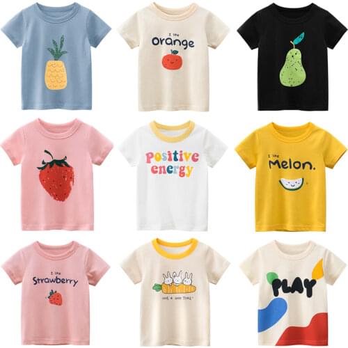 Cute Summer Children Short Sleeve T-Shirts Cartoon Print Baby Toddler Girl Kid Blouse Clothes Casual Tee Top For Girls