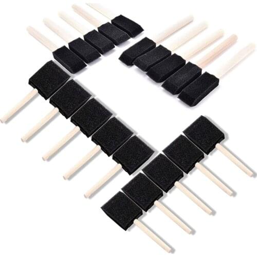 40 Pcs Foam Sponge Paint Brush Wooden Handle Paint Brush Set Painting Tool for Acrylics Stains Varnishes Art Supplies for kids