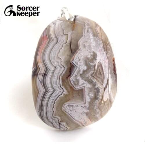 Natural Gem Stone Crazy Lace Rosetta Agates Pendant Fit DIY Necklace Slide Healing Beads for Women Men Jewelry Making BF283