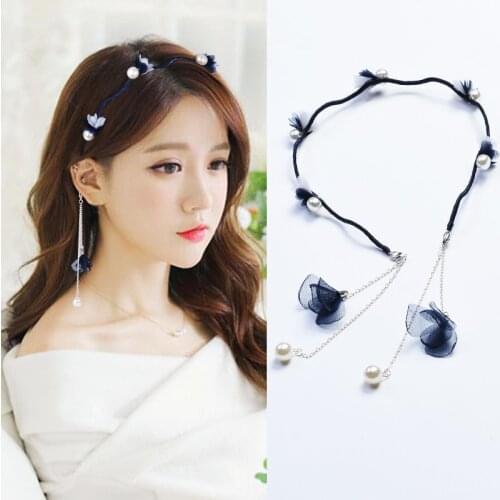 New Fashion Tassel Earring Hair Hoop Novelty Women Girls Hairbands Sweet Hair Bezel Streamer Pandent Headband Hair Accessories