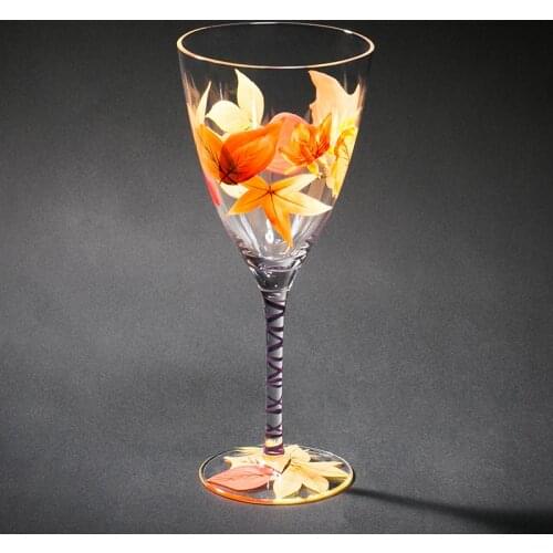 New Colored Drawing Wine Glass Lead-Free Crystal Cocktail Glass Goblet Champagne Glasses Wine Cups Bar Hotel Party Glass Cup