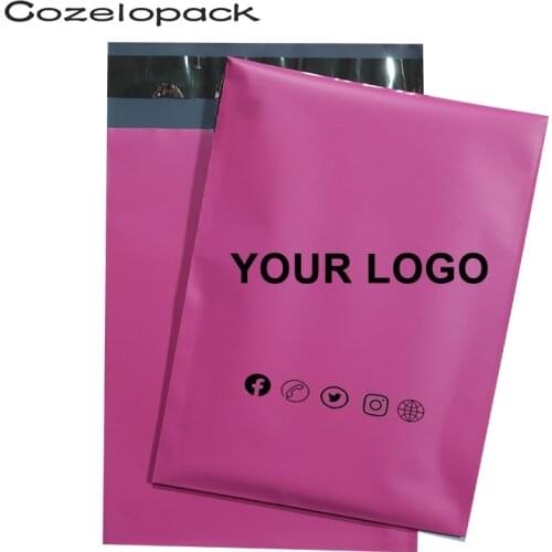 50pcs pink poly mailer,ready to ship or custom design pink shipping bag,custom brand postage bag courier selfseal bag with logo