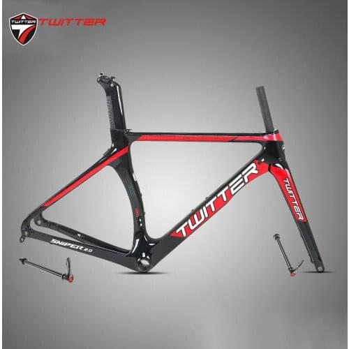 Twitter SNIPER Pro Carbon Road Bicycle Frame+Fork+Seatpost Thru-axle F12*100 R12*142mm Disc Brake Grave Bike Road Frame