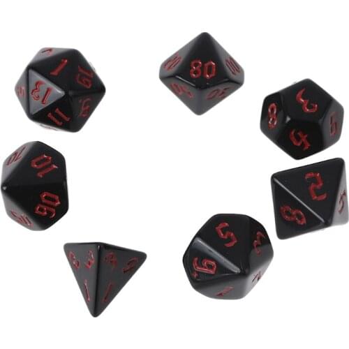 G6DE 7 Pcs Resin Polyhedral Dices Numbers for DND RPG MTG Dials Desktop Table Board Game Dice Toys