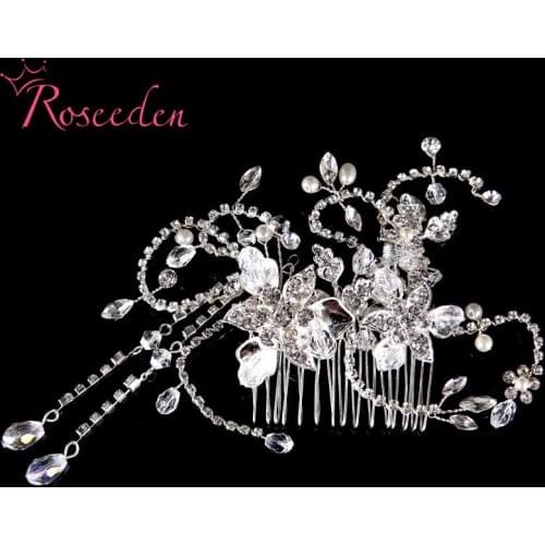 Handmade Hot Sale Hair Combs Flowers Crystal Pearls Wedding Hair Accessories Jewelry Bridal Headpieces for WomenRE3155