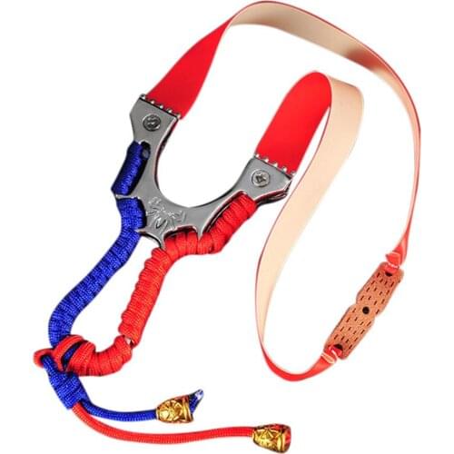 Spider Flat Leather Slingshot Flat Leather Outdoor Shooting Competitive Aiming Point Stainless Steel Precision Rubber Band Group