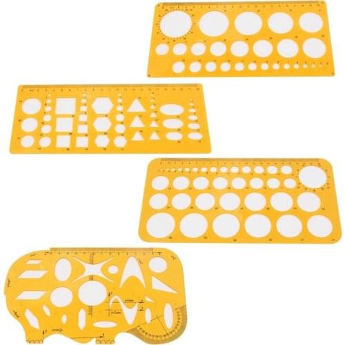 Measuring Template Circle Template and Mathematical Template Geometric Scale Plastic Drawing Rulers