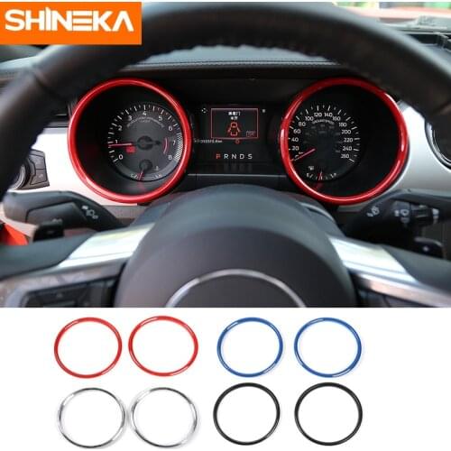 SHINEKA Car Styling ABS Dashboard Decoration Cover Ring Trim Instrument Panel for Ford Mustang 2015+ Interior Accessories