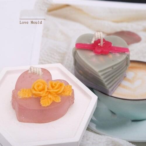 Heart Shape Wax Silicone Mold Handmade DIY Candle Silicone Mold Chocolate Biscuit Mold Soap Molds for Wedding deco Candle Making