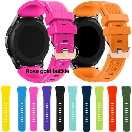 22mm 20mm Silicone Band for samsung Galaxy Watch 3 42 41 45 46mm rose gold Sports Straps for huami amazfit gtr 42 47mm watchband