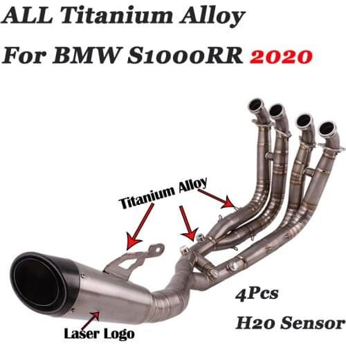 Motorcycle A Whole Exhaust System Slip on For S1000RR Titanium Alloy Muffler Header Connector Tube For BMW S1000RR 2020