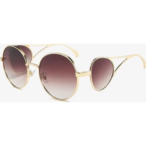 Brand Punk Sunglasses Women Metal Frame Round Eyewear New Ocean Lens Shades 4 Circle Sun Glasses Men ins oculos de sol UV400