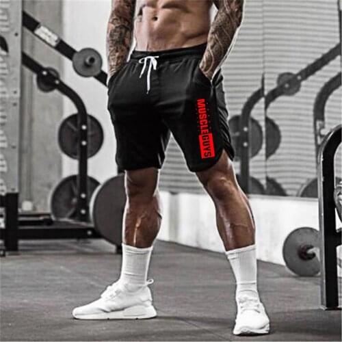Muscleguys Gyms Shorts Men Mesh Short Trousers Casual Joggers Shorts bodybuilding Sweatpants Fitness Men Workout Acitve Shorts
