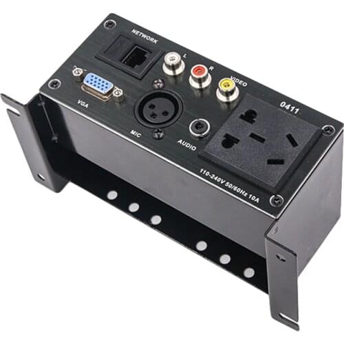 UK US AU CN Uinversal AC Socket+AV 3Pin XLR Female 3.5mm jack HDMI RJ 45 Network Ports Tabletop Hoisting Electric Socket