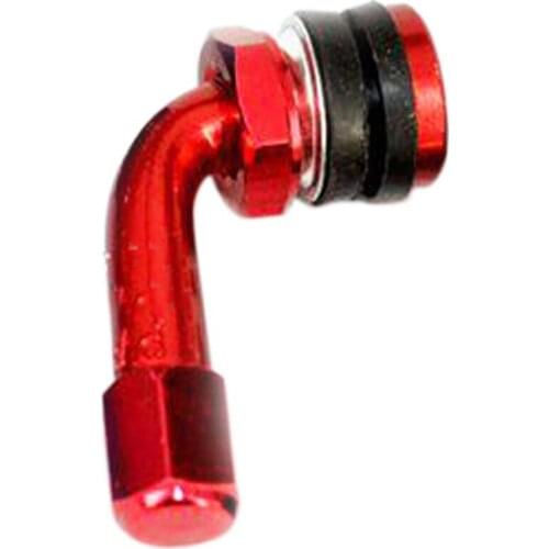 Universal Motorcycle CNC Aluminum Wheel Tire Valves Stem Air Tire Cap 90 Degree Gold/Red