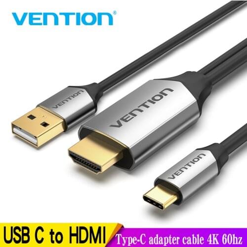 Vention USB C HDMI Cable 4K 60hz Type C to HDMI Thunderbolt 3 Converter for MacBook Huawei Mate 30 Pro USB Type-C HDMI Adapter