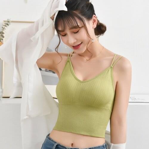 JIAYAN Womens Bra Seamless Beauty Back Sexy Bralette Sling Tube Top Wire Free Push Up Bra Solid Womens Lingerie