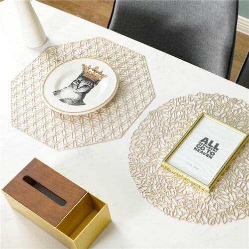 1PC Placemat PVC Waterproof Non Slip Bowl Pads Hollow Round Coasters Heat Resistant Mat Pastoral Home Decor Dining Table Coaster