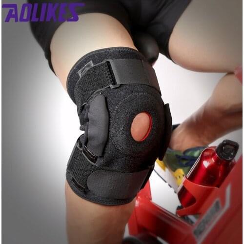 1pc Outdoor Sport Fitness Knee Pads Alloy Armor Plate Support Patella Guards Gym Protector Shock Absorption For Men Women