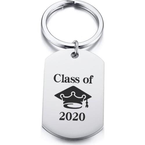 2020 Keychain Graduation Gifts Custom Name Inspirational Back Of Keyring Women Men Boy Girl Daughter Son Graduate from Dad Mom